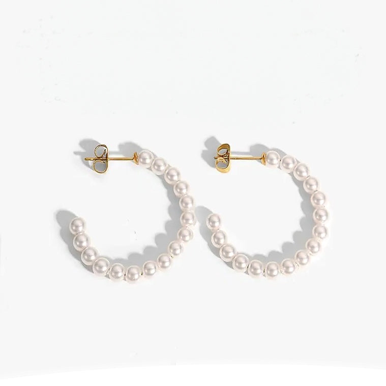 SEAGAL PEARLS BIG EARRINGS