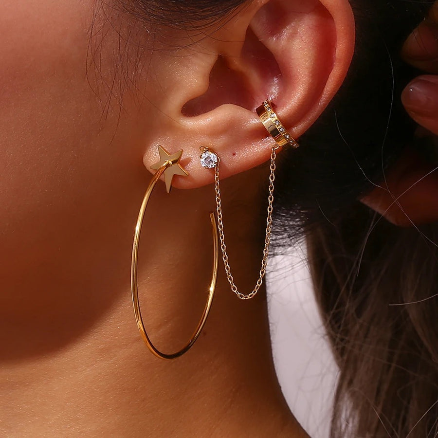 STAR HOOPS EARRINGS