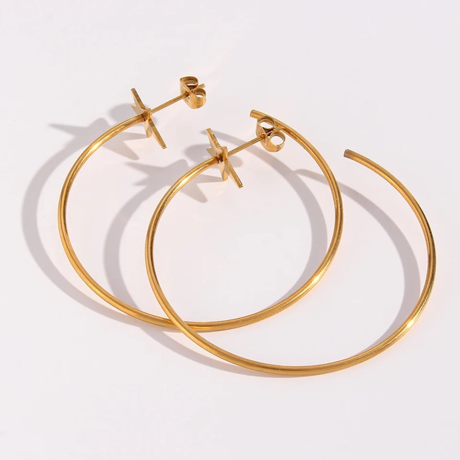 STAR HOOPS EARRINGS