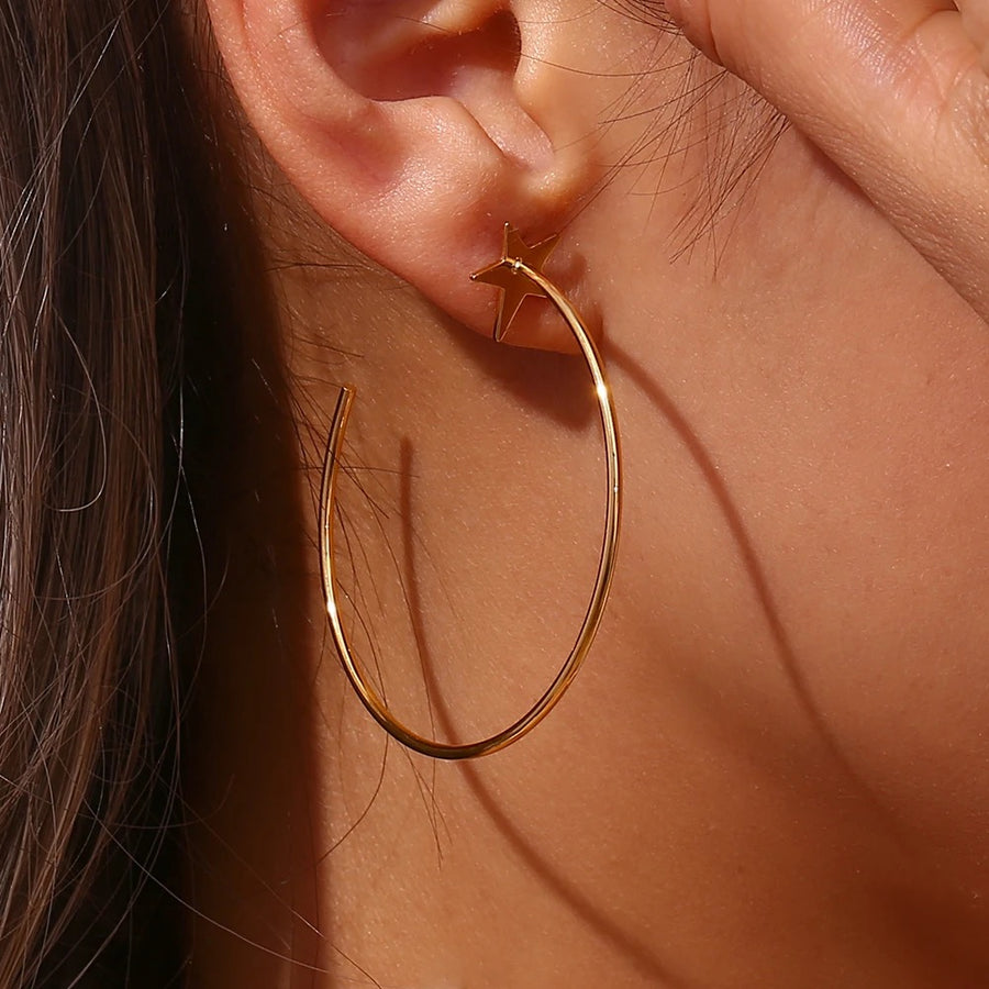 STAR HOOPS EARRINGS